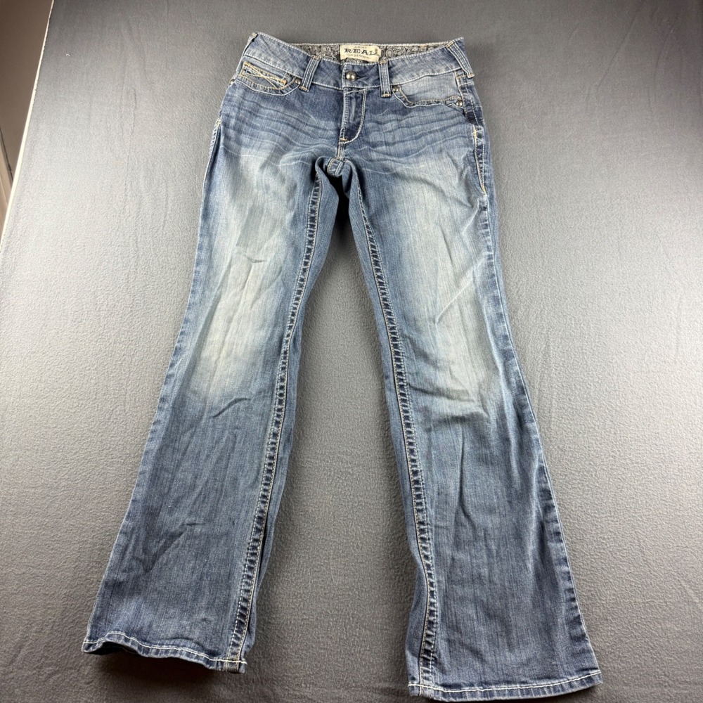 Ariat Whipstitch Jeans Women's 28R Blue Rainstorm Real Mid Rise Bootcut Cowgirl